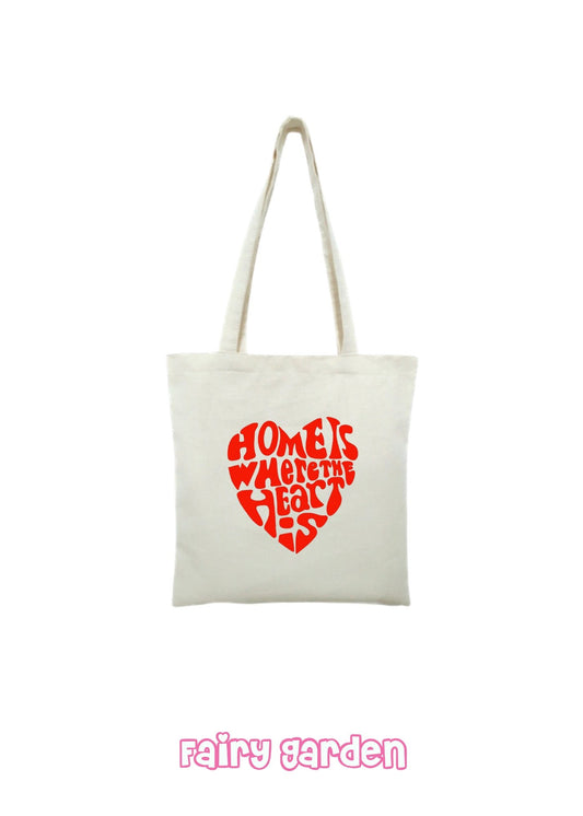 Tote bag - Home is where the heart is - Fairy Garden